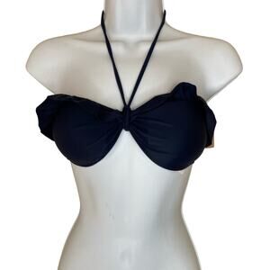 Hollister Bandeau Halter Convertible Bikini Top Ruffle Trim Ruched Small NWT